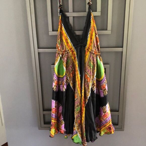 Bohemian triangle top flowy dress/bathing suit cover up One size - Picture 1 of 10